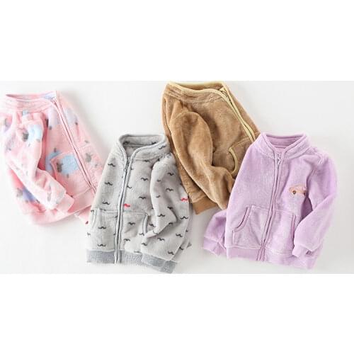 Toddler Baby Coat for Girls Flannel Cardigan Kids Jacket 2021 Spring Autumn Teen Girl Boy Long Sleeve Sand-collar Warm Clothes