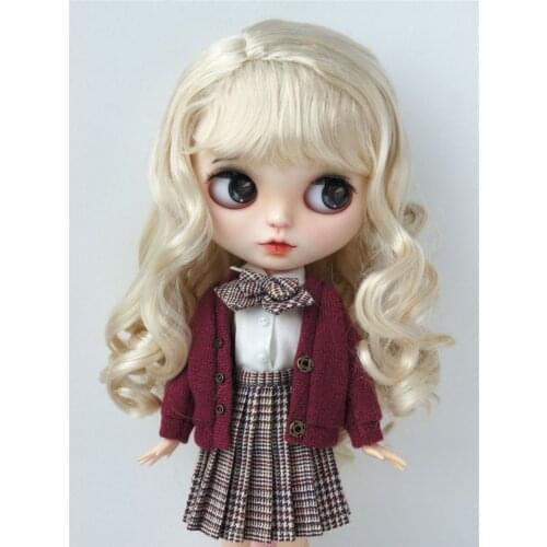 JD038 9-10 inch Eraser Long curly wig with Bangs Soft synthetic Mohair doll wigs for BJD doll accessorie