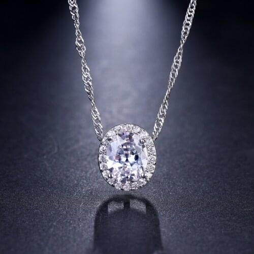 Emmaya Women Crystal Drop Silver Color Chain Necklace Pendant For Women Jewelry Statement Bijouterie Gift Party