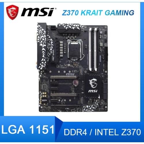 MSI Z370 KRAIT GAMING Motherboard LGA 1151DDR4 Intel Z370 64GB M.2 E sports Core i7 i5 i3 CPU 3XPCI-E X16 3.0 slots Motherboard