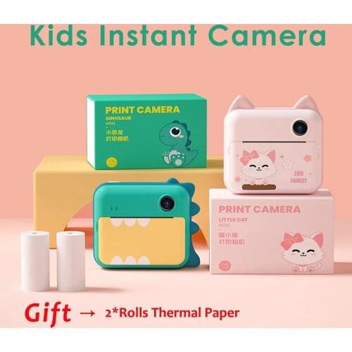 1080P HD Kids Instant Print Camera for Children Digital Front & Rear Camera Kid Toys with Thermal Photo Paper Gift for Girl Boy