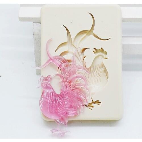 Luyou DIY Cock Resin Molds Fondant Silicone Molds For Baking , Cake Decorating Tools, Kitchen Baking Accessories FM1032