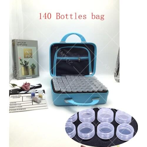 New 140 Bottles Diamond Painting Accessories Handbag Bead Storage Bottle Diamond Embroidery Multi-function Tools Kits