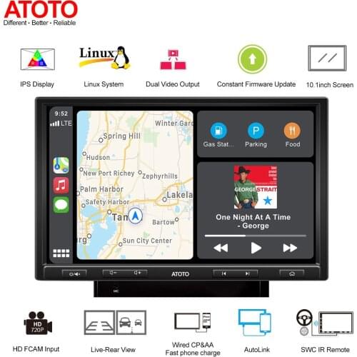 [10 inch Floating Display] ATOTO F7G210PE-A in-Dash Video Receiver Auto Link CarPlay Android Auto Receiver Autoradio Bluetooth