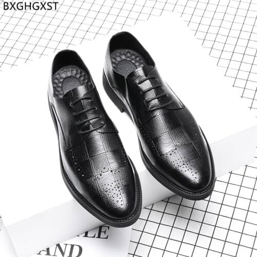 Black Leather Pointed Shoes Men New 2021 Oxford Dress Shoes Mens Fashion Party Shoes for Men Zapatos De Hombre Chaussure Homme