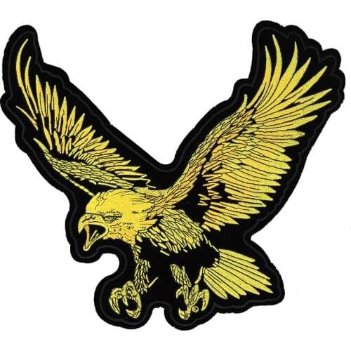 Eagle Embroidery Patches Large Biker Patches On Clothes Punk Badges Embroidered Patch Jacket Coat Accessories Stripe