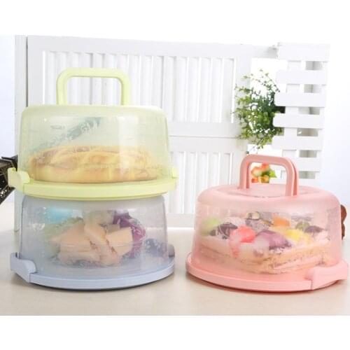 New 1PC Portable Lightweight Round Birthday Cake Dessert Fruit Storage Carrier Box Container Case Food Storage Box