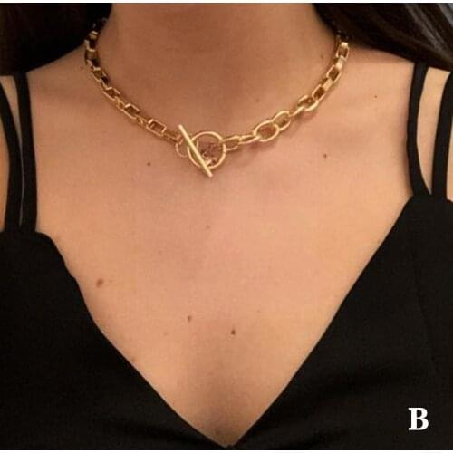 New Fashion Gold Color Punk Vintage Necklaces For Women Chain Party Thick & Female Necklaces Pendants Statement Jewelry Gif W5Y5