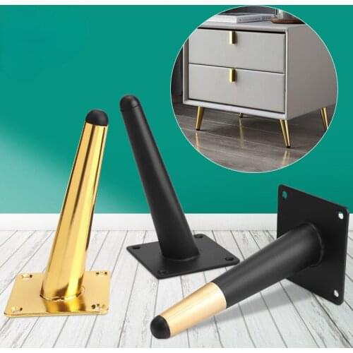 4PCS Gold And Black Furniture Feet Iron Table Foot Cabinet Feet Sofa Bed Chair Leg Bearing Capacity 800kg,Furniture Hardware