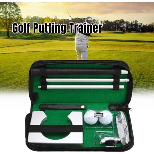 Portable Golf Putter Putting Practice Set Indoor Outdoor Sport Golf Trainer Exercise Equipment Golf Ball Holder Training Aids