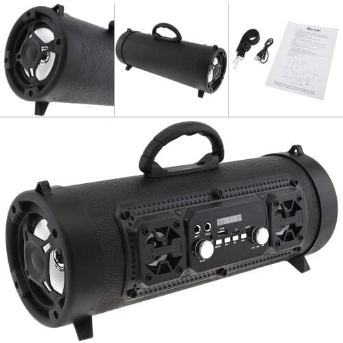 Portable Outdoor Color Light Subwoofer Speaker with FM Radio TF Car AUX USB Microphone Bluetooth-compatible for Home Outdoor
