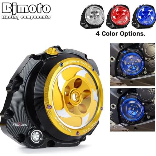 Motorcycle CNC Racing Clear Clutch Cover & Spring Retainer R For SUZUKI GSXS1000 2016-2017 GSXS1000F 2015-2017