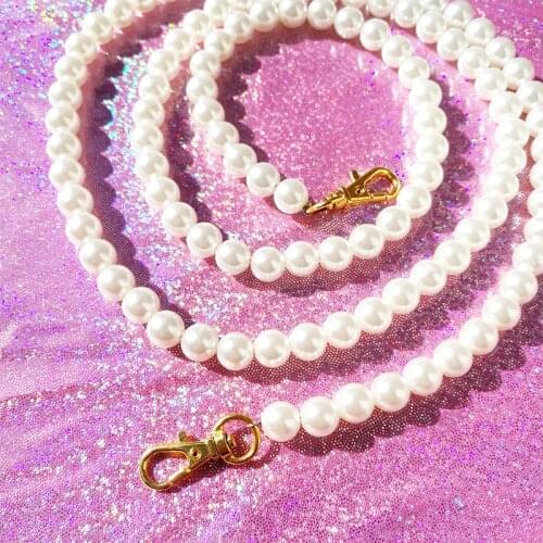 Luxury Beading Pearls Bag Straps for Women Bags Acrylic Shoulder Belt Purse KeyChain Parts handmade Accessories Jean chain Bag