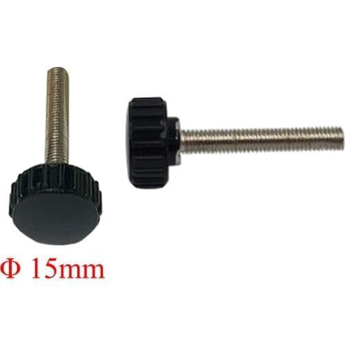 M4 M5 Thread OD 45mm 50mm 60mm Length 15mm Round Head Diameter Male Screw On Thumb Handle Clamping Knurled Grip Knob