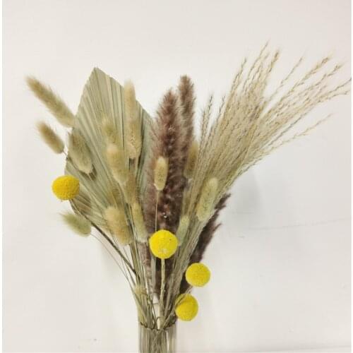 Christmas Natural Dried Flowers Bouquet Composed Of Lovers Grass and Golden Ball And So On Home Decor Wedding Decoration
