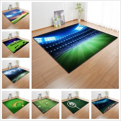 Modern Carpet 3D Football Area Rugs Flannel Memory Foam Carpet Boys Kids Play Crawl Mats Home Large Size Carpets for Living Room