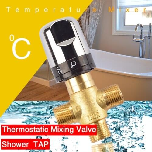 Brass Thermostatic Mixing Valve Bathroom Faucet Temperature Mixer Control Thermostatic Valve Home Improvement Accessories