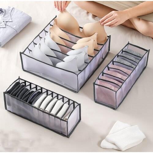 Underwear Drawer Organizer Foldable Underwear Drawer Organizer Closet Dividers,Storage Box for Clothes Socks Underwear 7,11 Bins