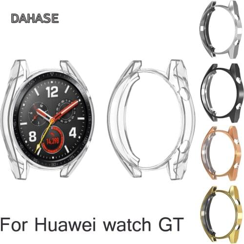 Plating Protective Bumper TPU Case for Huawei Watch GT Cover Frame Soft Silicone Watch Case for Huawei Smart Watch GT