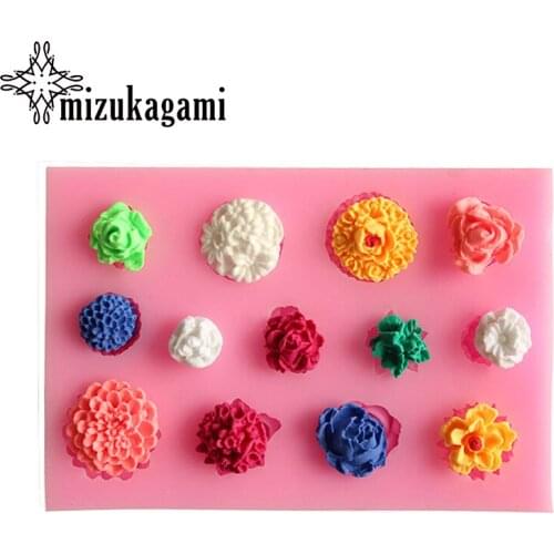 1PCS UV Resin Jewelry Liquid Silicone Mold Pink Multiple Flowers Resin Molds For DIY Handwork Jewelry Finding Accessories