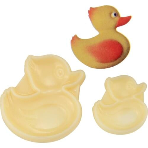 12set/Lot)Free Shipping Plastic 2pcs Duck Mould Fondant Pastry Embosser Set