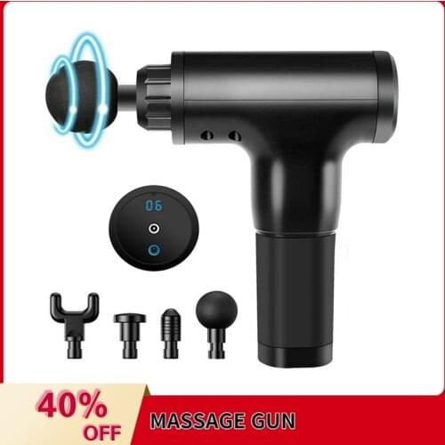 2020 Electric Wireless Cheap Massage Gun Fascia Massager Percussion Muscle Gun Deep Tissue Muscle Massage Gun 4 Heads