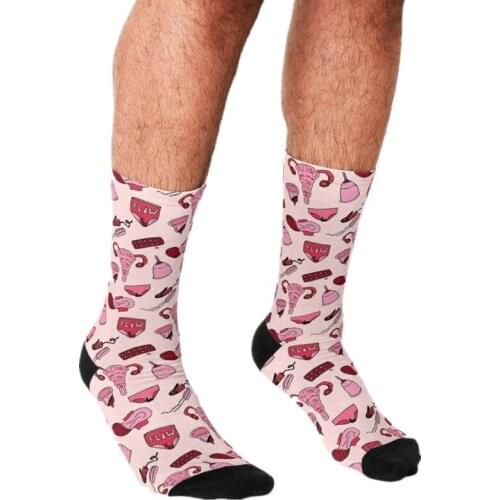 2021 funny Socks Men harajuku Pink medical Socks Printed Happy hip hop Men Socks Novelty Skateboard Crew Casual Crazy Socks