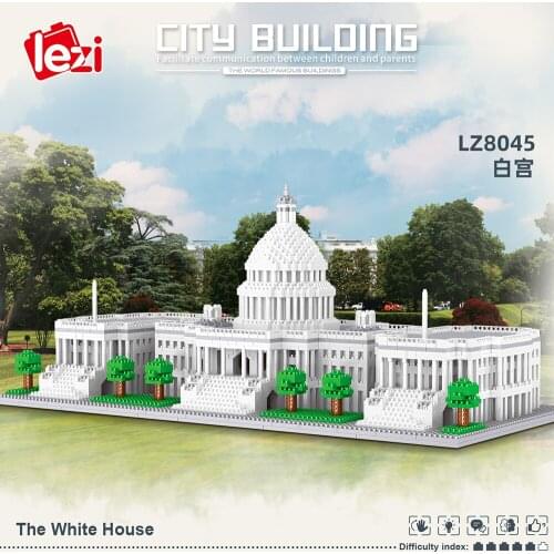 3796Pcs White House Washington D.C. US Building Blocks DIY Creative Toys Famous World Architecture Micro Bricks for Kids Adults