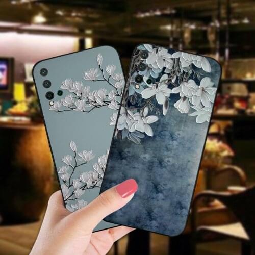 3D Emboss Silicone Cover For Huawei Nova 6 7 8 SE 5G Peony Coque Shell Case For Huawei Nova 7 Pro 7i