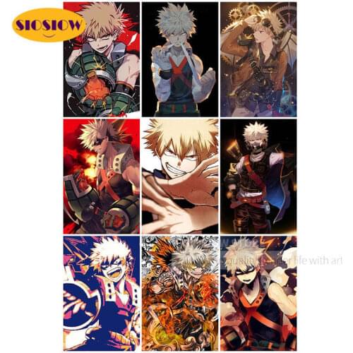 DIY Bakugou Diamond Painting My Hero Academia Cross Stitch Pictures 5d Embroidery Japanese Anime Handmade Full Square Decor Room