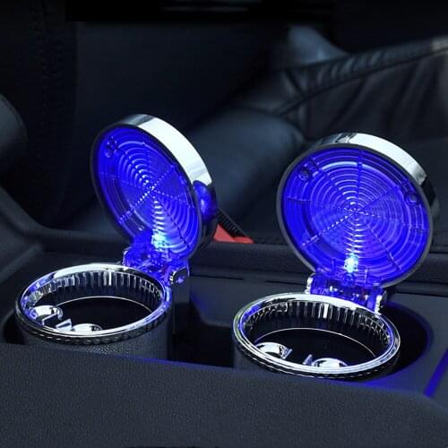 Car Ashtray with LED Light Cigarette Cigar Ashtray Container Ashtray Gas Bottle Smoke Holder Storage Cup Car Supplies for Home