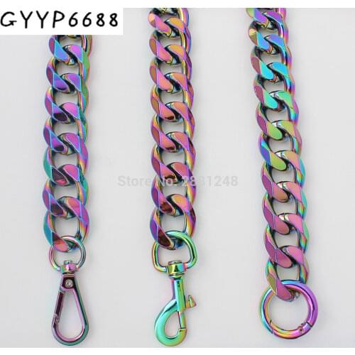 Rainbow 22mm thick Aluminum chain Light weight bags strap bag parts DIY handles easy matching Accessory Handbag Straps Bag