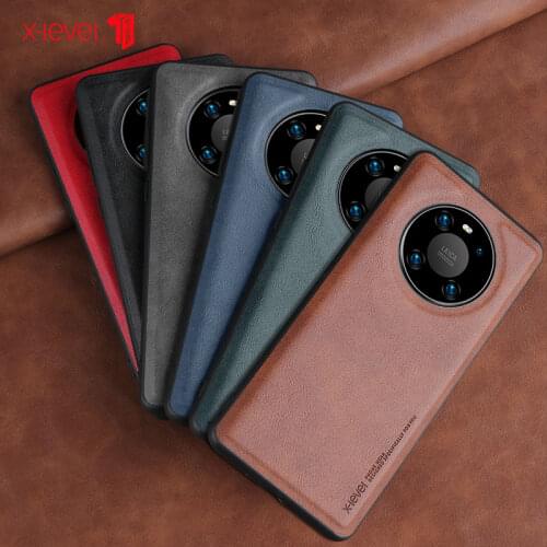Funda For Huawei Mate 40 Pro Case Luxury Vintage Leather + Soft TPU Protective Back Cover for Mate 40 чехол X-Level