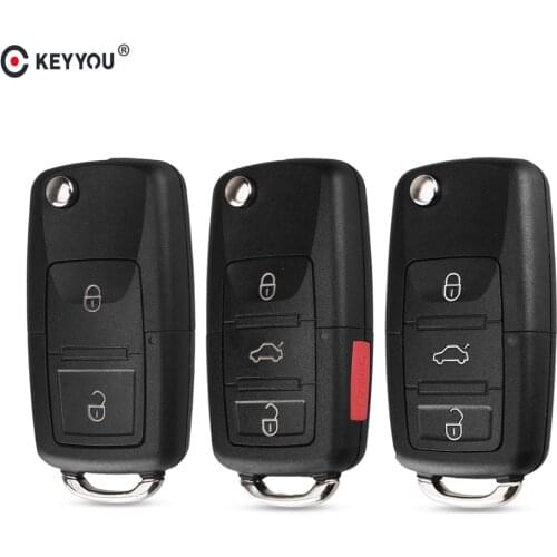 KEYYOU 2 3 Buttons For Volkswagen VW Passat Polo Golf Touran Bora Ibiza Leon Octavia Fabia Folding Flip Key Shell Case No Blade