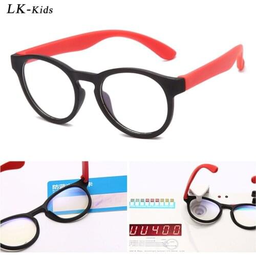 LongKeeper Anti Blue Light Glasses For Kids Boys Girls Optical Frame Computer Transparent Eyeglasses TR90 Flexible Eyewear