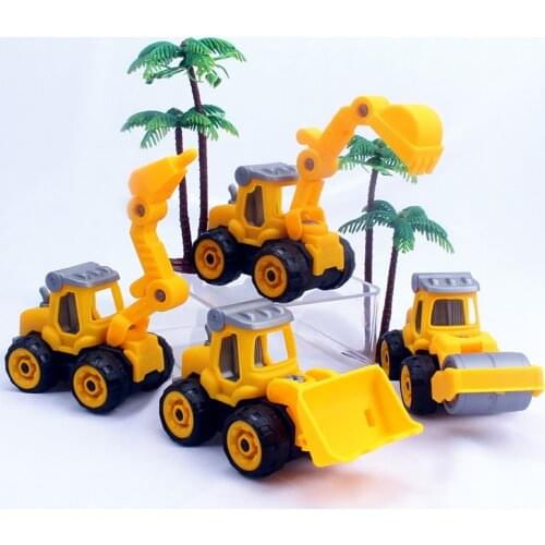 Children Puzzle DIY Disassembly Engineering Car Building Block Educational Toys For Kids Nut Assembly Vehicle Excavator Boys Toy