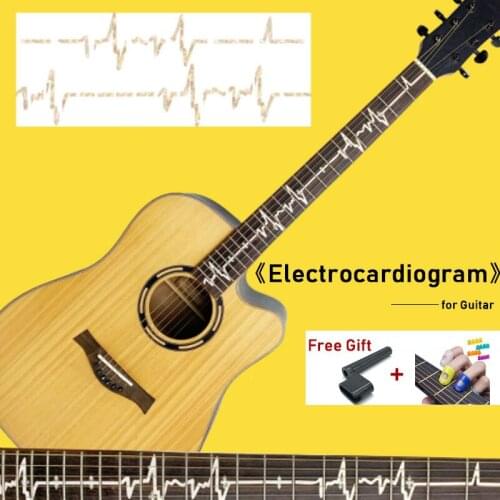 DIY Electrocardiogram Guitar Fingerboard Inlay Sticker Fretboard Decals Guitar Neck Sticker for Electric Acoustic Guitar Parts