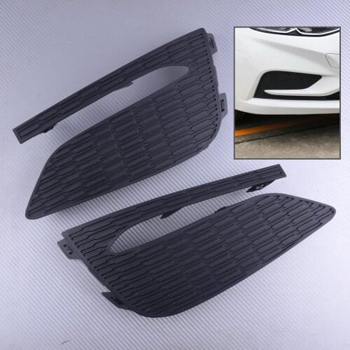 DWCX 1Pair Plastic Black Car Front Bumper Fog Light Lamp Cover Decoration Bezel Moulding Fit for Chevrolet Cruze 2016 2017 2018