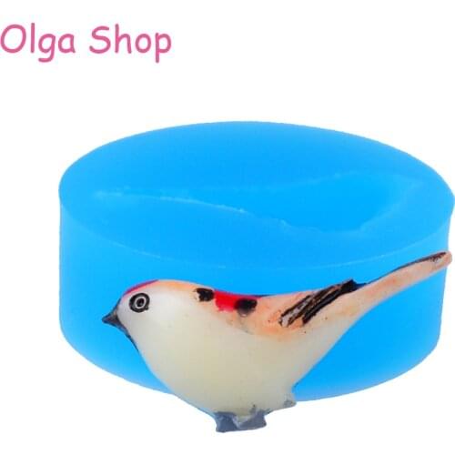 DYL056 Bird Mold 28mm Flexible Silicone Mold Mini Cupcake Topper Mold Fondant Gumpaste Clay Wax Resin Animal Jewelry Mold