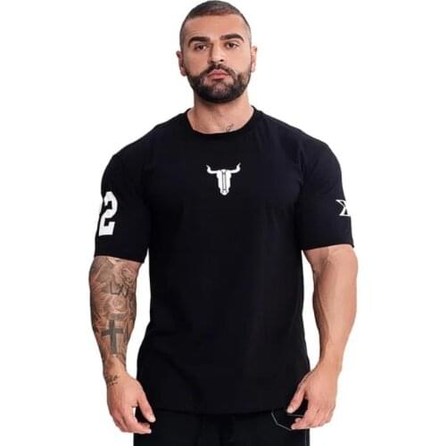 2020 New Men Short sleeve Tight T shirt Casual Cotton Streetwear Gyms Fitness T-shirts Summer Homme Workout Tops Tees