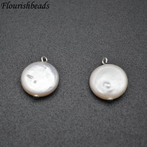 11~12MM Natural White Pearl Oblate Round Shape Loose Beads Jewelry Making Supplies Fit Earrings 30pcs / Lot