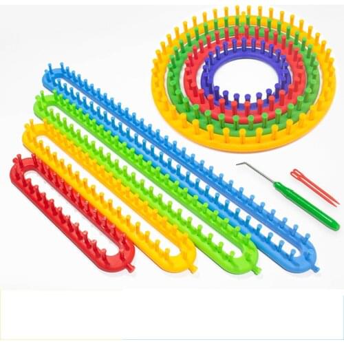 Round Loom Knitting Machine For Crochet Tools Rectangular Wool Circle Hat Scarf Sweater Bag Blanket Hand Knit DIY Creative Suit