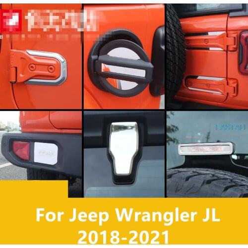 For Jeep Wrangler JL 2018-2021 Fuel tank cover decoration Hinge cover Stainless steel exterior modification accessories
