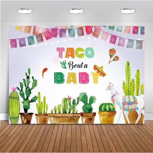 Mexican Baby Shower Backdrop Taco Bout a Baby Party Photography Background 7x5ft Vinyl Fiesta Theme Baby Shower Party Backdrops