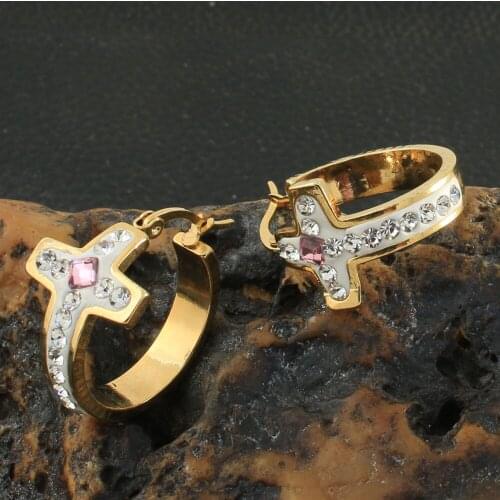 Gold Color Fashion Round Stainless Steel Jewelry Simple Hoop Earrings Personality For Women Girl Gift EGKZBYGP