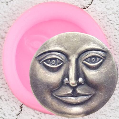 Moon Face Silicone Molds DIY Craft Mask Cupake Topper Fondant Cake Decorating Tools Candy Polymer Clay Chocolate Gumpaste Moulds