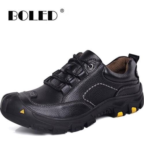 Genuine Leather Men Boots Classic Vintage Ankle Boots Lace Up Outdoor Men Shoes High Quality Autumn Shoes Men