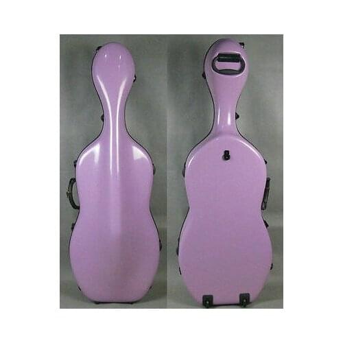 Nice lilac color full size 4/4 cello fiberglass case with wheells/double straps