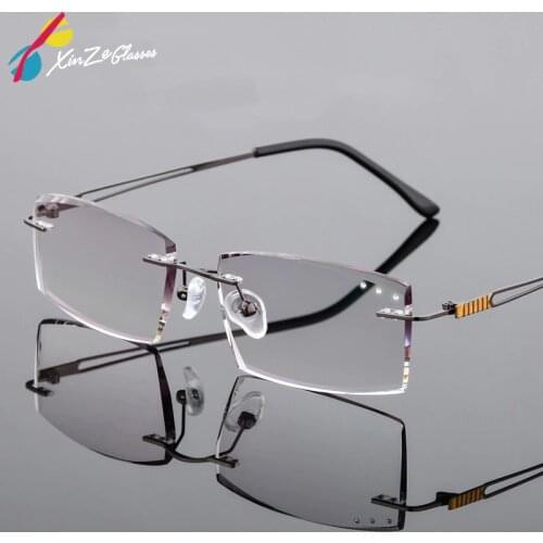 High Quality Rimless Reading Glasses Men FramelessAnti Blue Ray Coated Lens Business +1.0 1.5 2.0 2.5 3.0 3.5 4.0