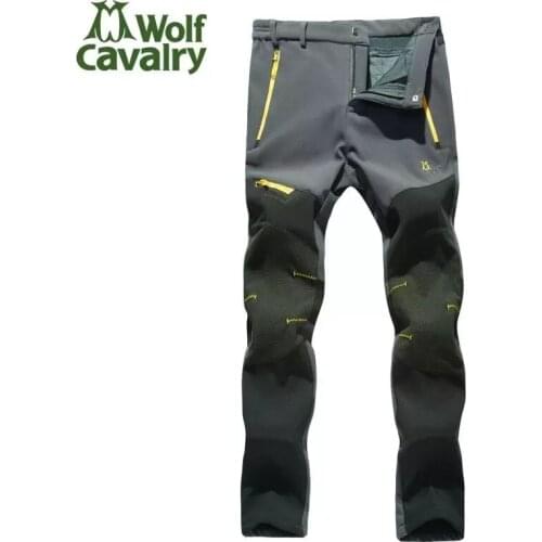 Autumn Winter Men Women Outdoor Sports Pants Thermal Soft Shell Fleece Camping Hiking Climbing Waterproof Breathable Trousers